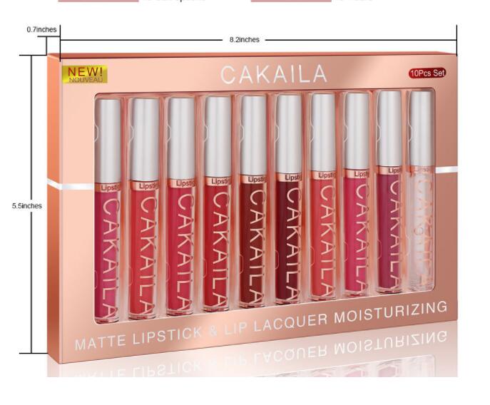 Cakaila Pack Of 10 Matte Nonstick Cup Waterproof Lip Gloss