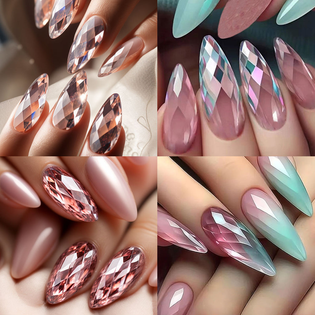 Misscheering 3D Diamond Wear Long Shaping Nail Tip