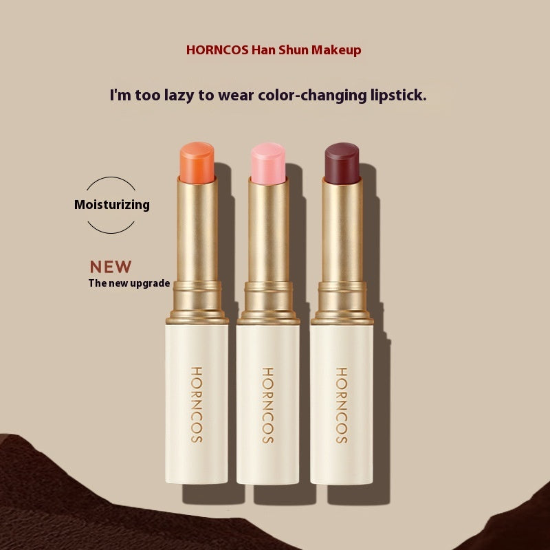 Horncos Moisturizing Anti-drying Peeling Light Lip Lines Plain Face Color-changing Lipstick