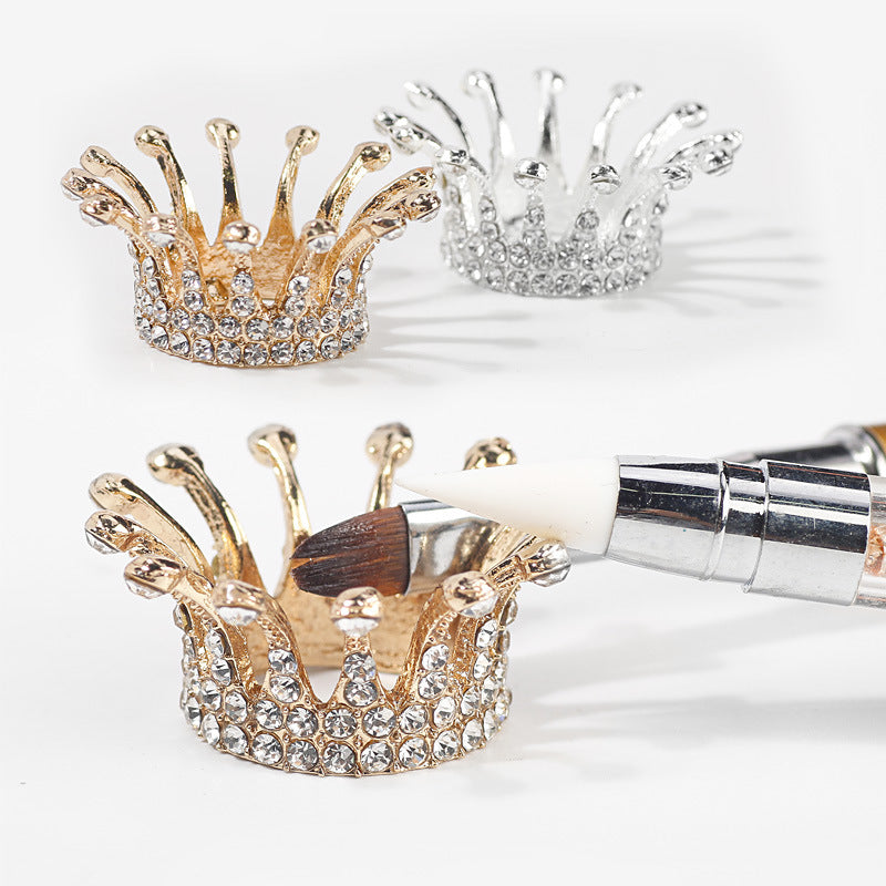 Nail Crown Pen Holder Japanese Nail Holder Retro Gold Silver Phototherapy