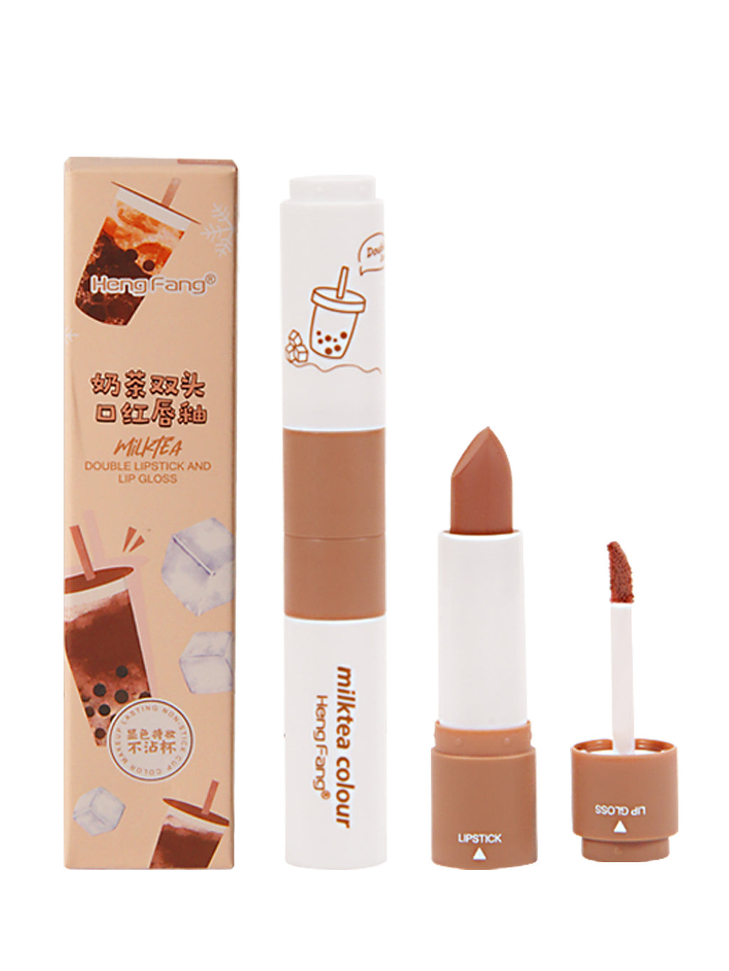 HengFang Two-headed Lipstick Lip Glaze Two-in-one Matte Velvet Lipstick