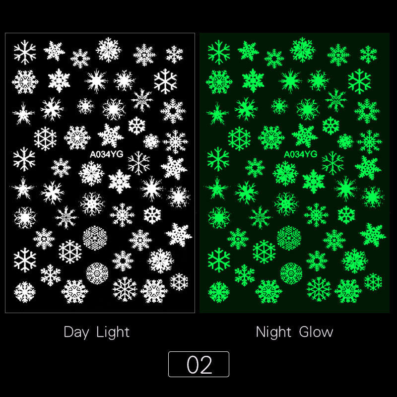 Flower New Halloween Party Luminous Adhesive Nail Stickers