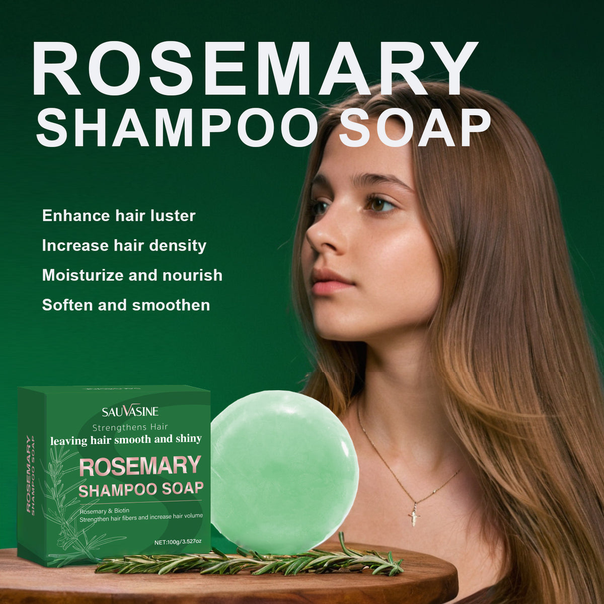 Sauvasine Rosemary Shampoo Soap Deep Cleaning Hair Care