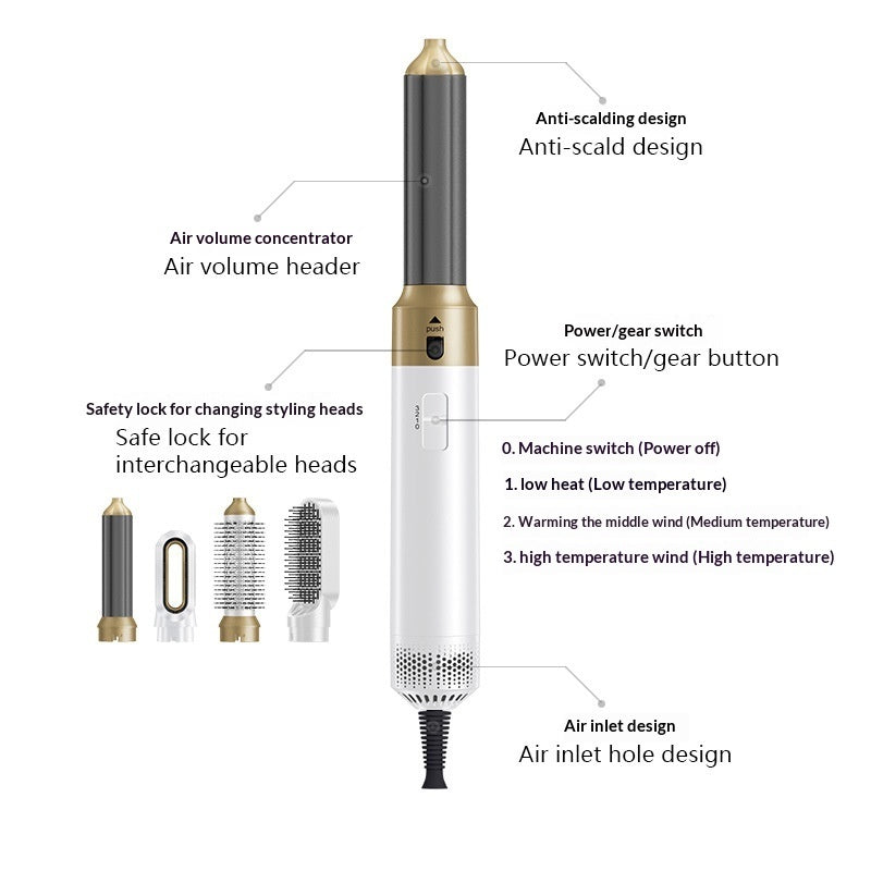5-6 Combination Hot Air Comb - Multifunctional Hair Dryer