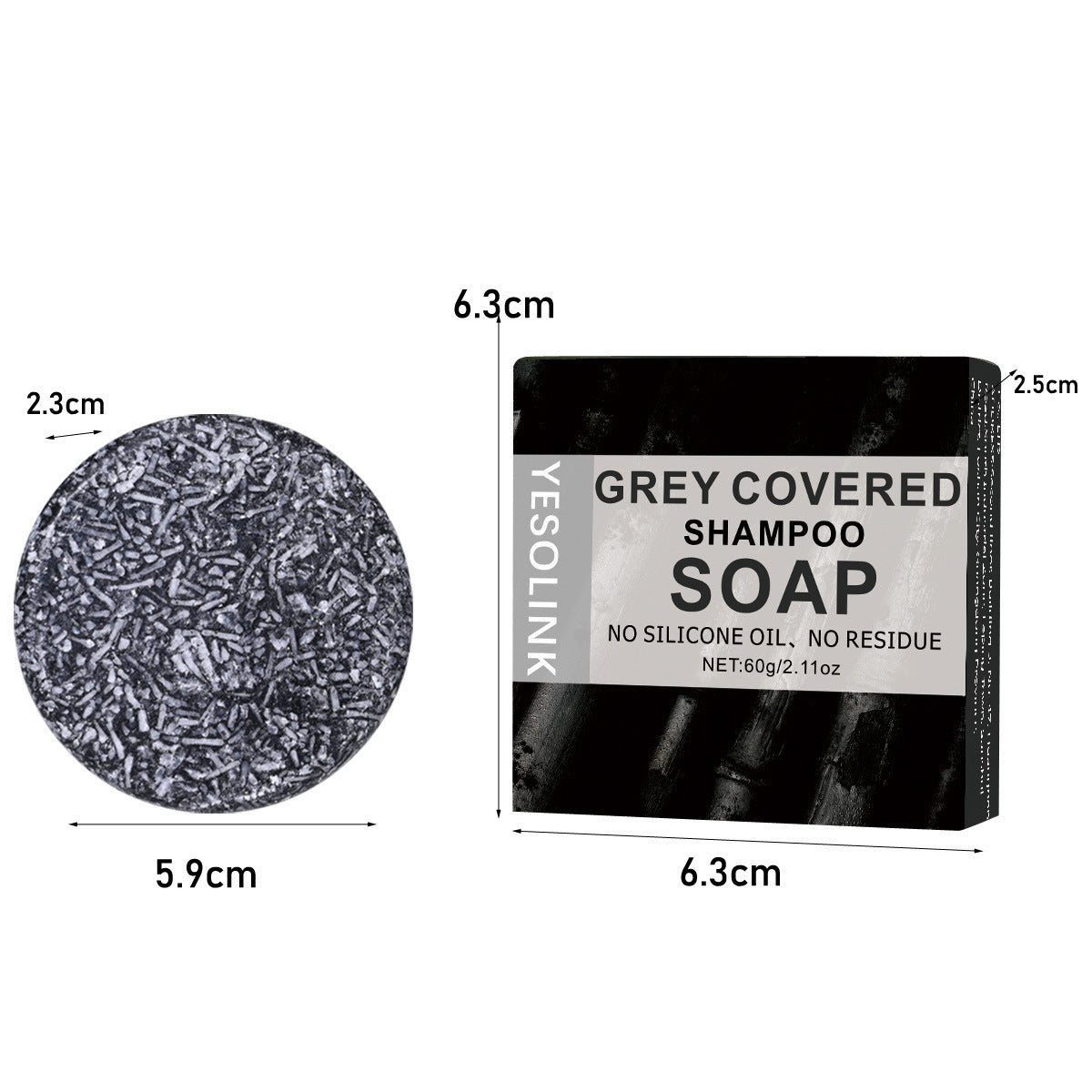 Yesolink Polygonum Multiflorum Black Sesame Bamboo Charcoal Shampoo Soap