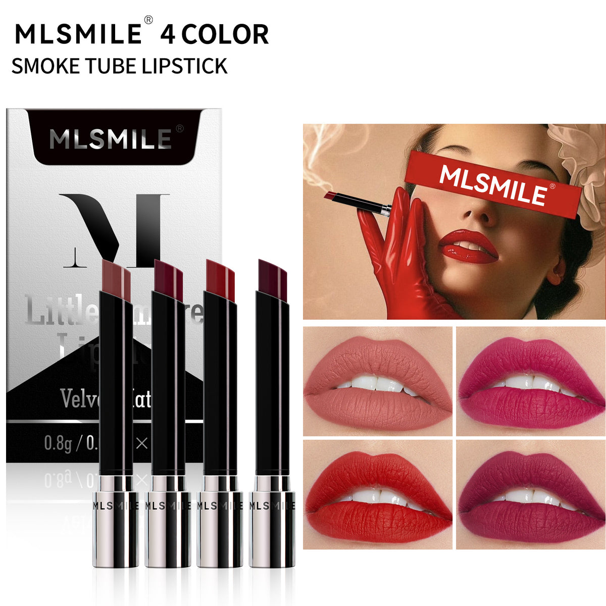 MLSmile Lipstick 4 Makeup No Stain On Cup Easy To Color