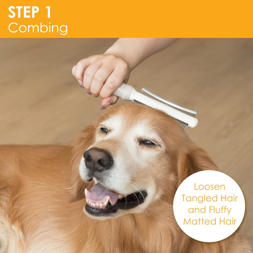 MiuPet 2 In 1 Dog Cat Deshedding Brush Grooming Comb Double Sided Professional Brush For Short Medium Or Long Hair Effectively Remove Dead Floating Hair