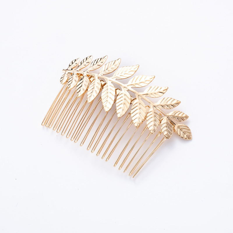Golden Leaf Butterfly Vintage Alloy Hair Comb