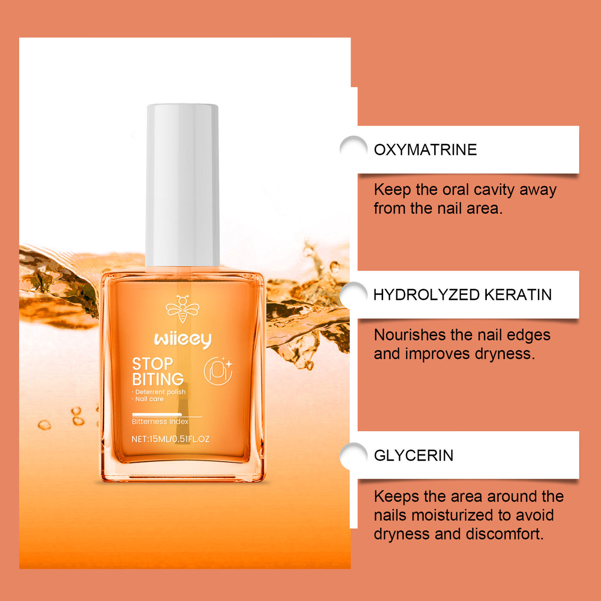 Wiieey Nail Anti-bite Bitter Nail Water Bitter Taste Anti-bite Children's Nail Care Oil