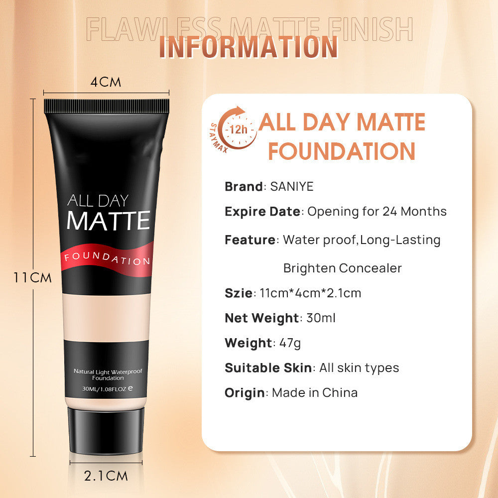 Ideal Face Matte 30ML Compact Liquid Foundation Long-lasting Moisturizing And Oil Controlling Smear-proof Makeup Foundation