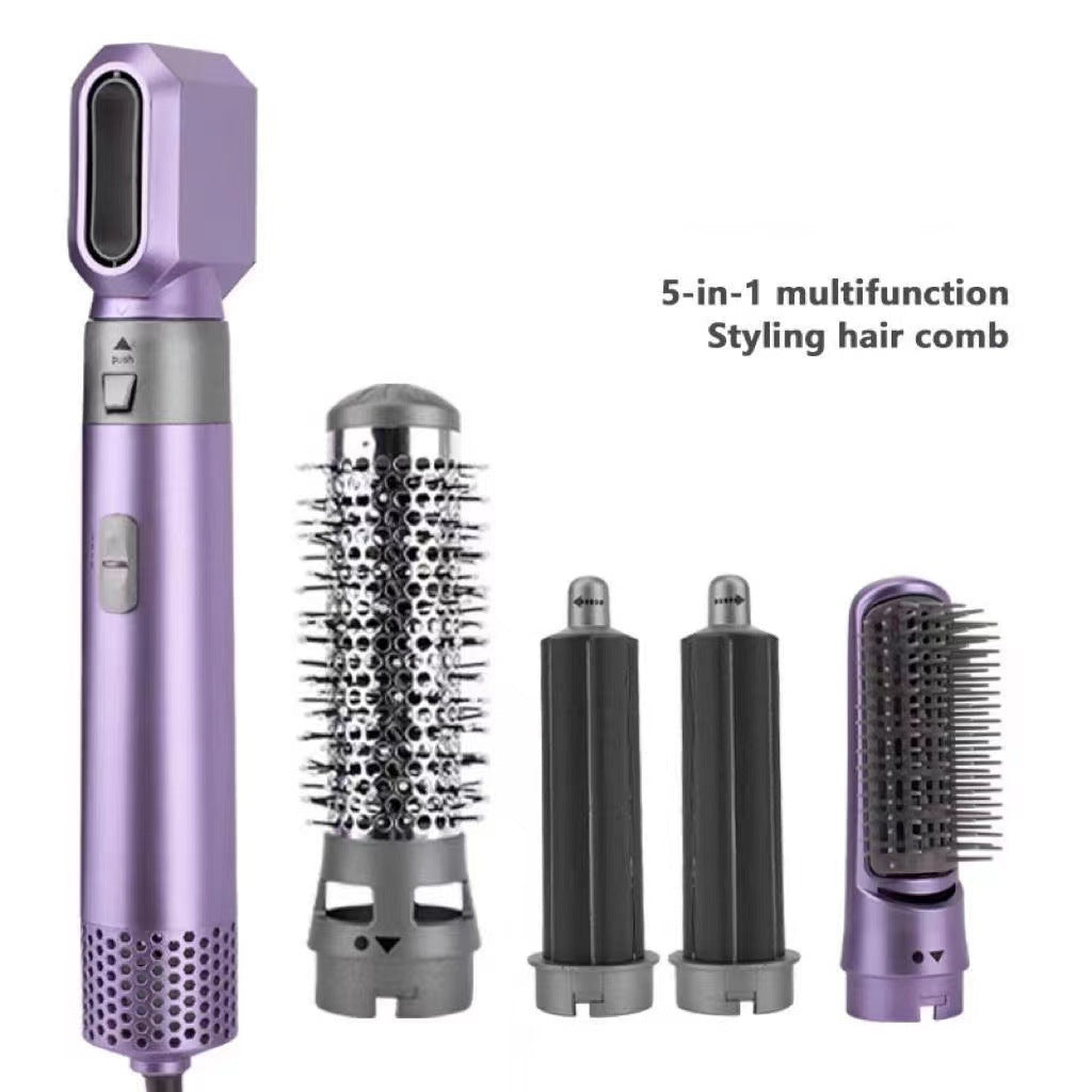 5-in-1 Hot Air Comb Curling Iron Styling Comb Hair Dryer