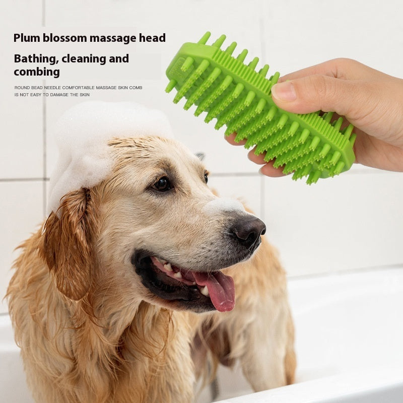 Pet Bath Massage Comb Mo Hair Removal Brush Wet And Dry Dual Use
