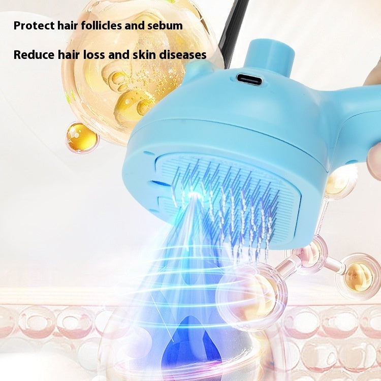 Pet Spray Comb Rechargeable Float Hair Cleaning One Key Hair Removal Comb