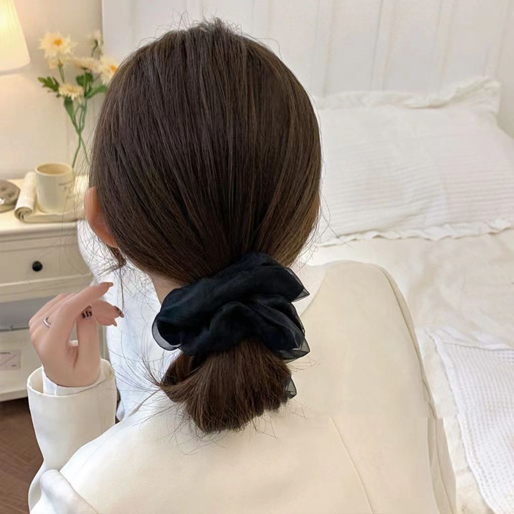 Women's Solid Color Organza Double-layer Hair Ring