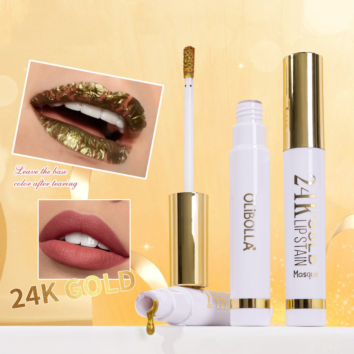 Olibolla Lip Balm 24k Gold Tear And Pull Long Lasting Waterproof