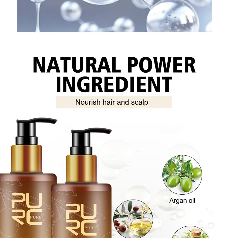 PURE Hair Care Ginger Biotin Three-piece Shampoo Conditioner Nourishing Dry And Frizz Essential Oil