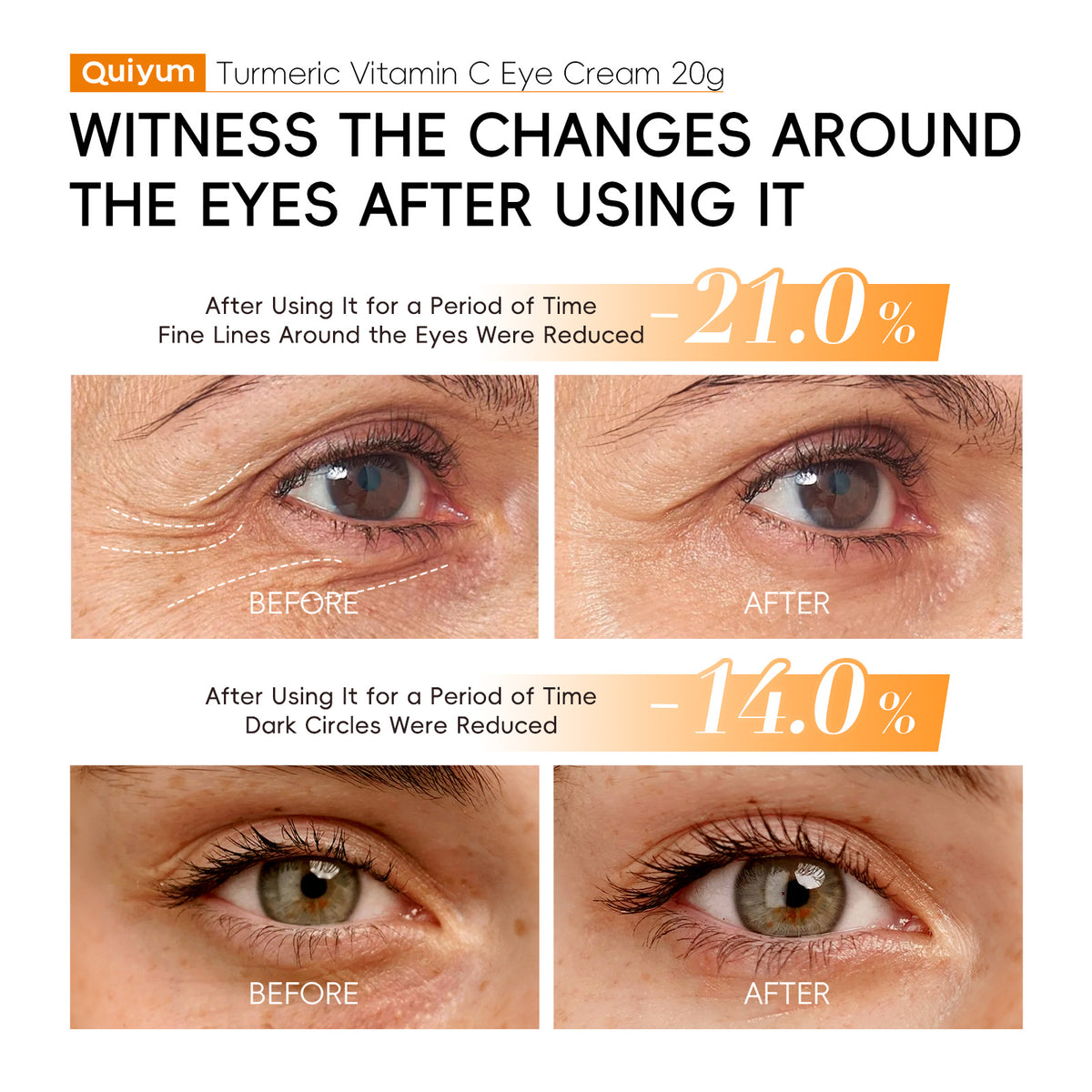 Quiyum Turmeric Vitamin C Eye Cream 15g Moisturizing