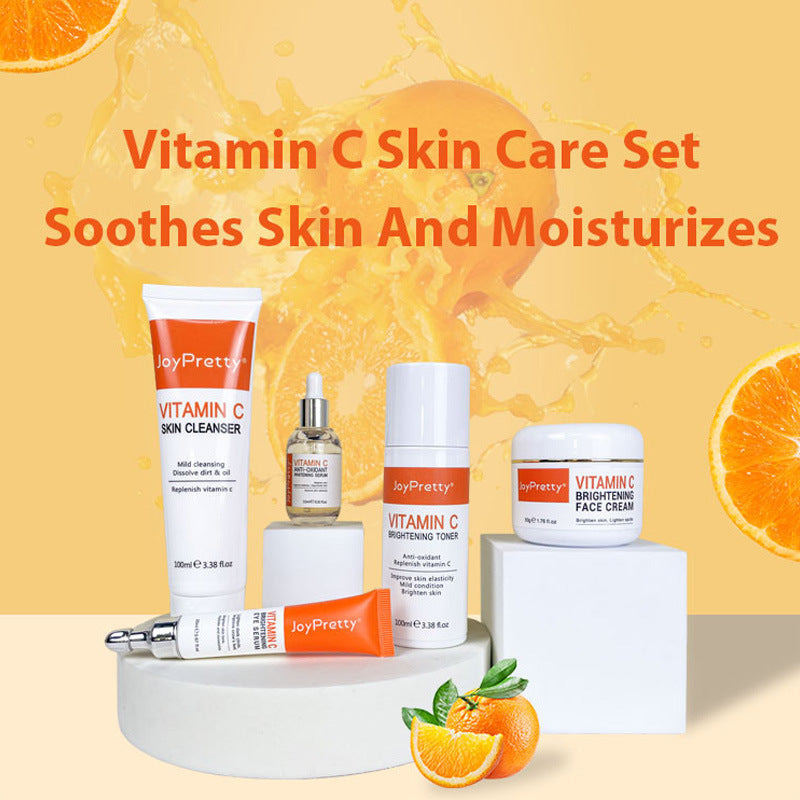 JoyPretty Vitamin C Cream Skin Brightening Set Hydration And Moisturizing 5-Piece Face Set