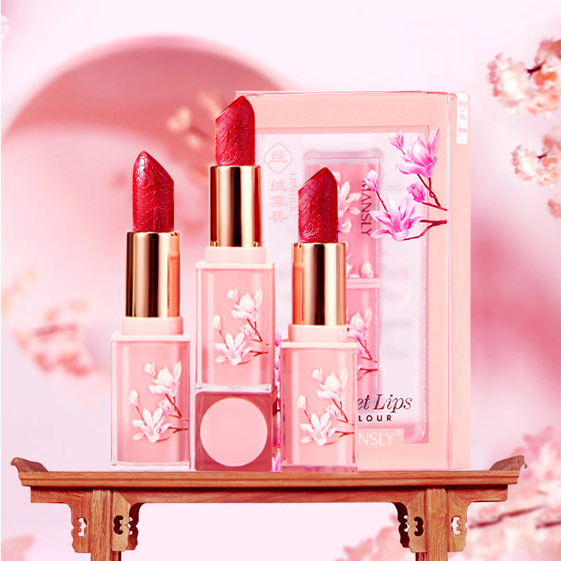Mansly Carved Velvet Matte Lipstick Waffle Skin Brightening And Moisturizing