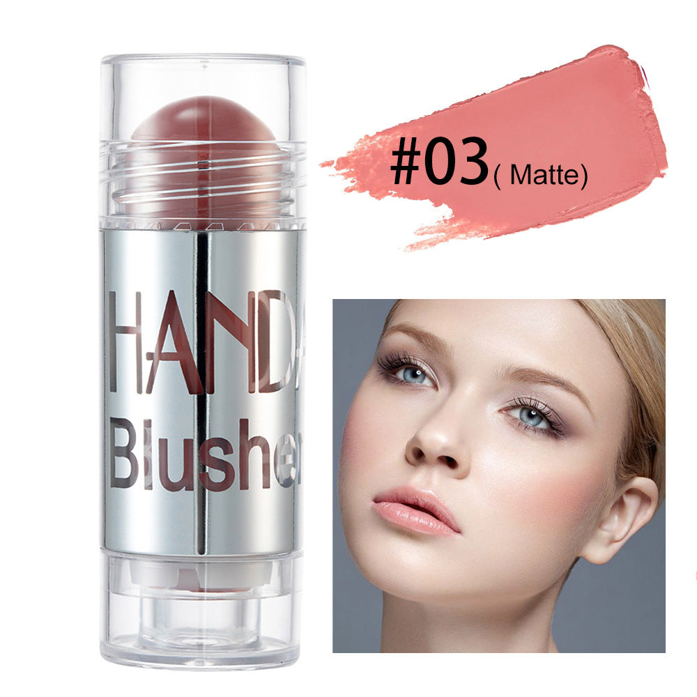 Handaiyan Cheek Blusher Shimmer Blush Stick Face Makeup Highlighter Bronzer Contour Cream Long-lasting Facial Make Up Cosmetics