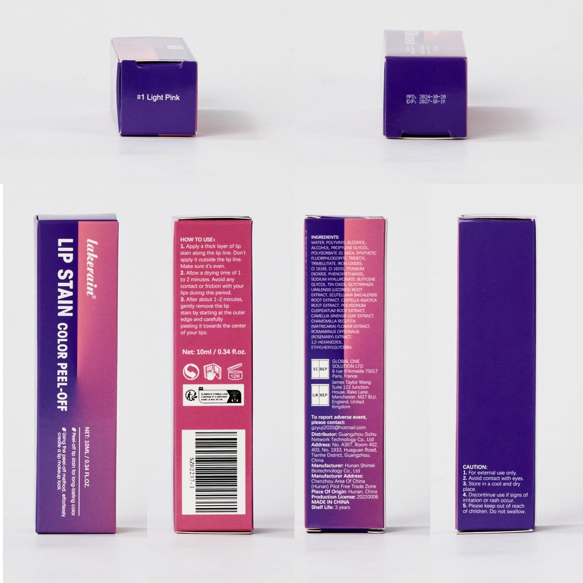Lakerain Big Belly Tear And Pull Lip Gloss Waterproof No Stain On Cup