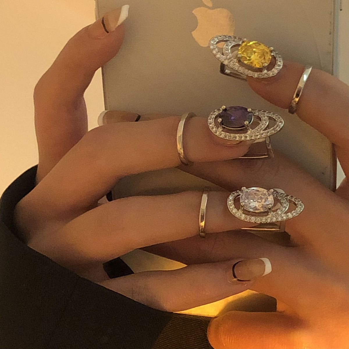 Gem Fingertip Nail Enhancement Ring