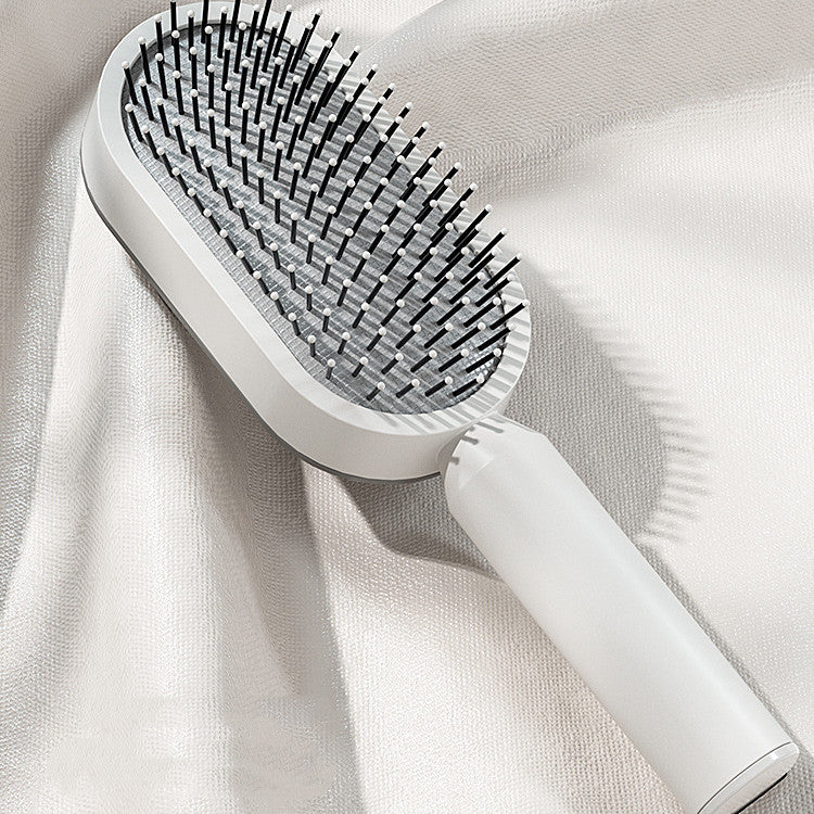 Self Cleaning Hair Brush For Women One-key Cleaning Hair Care Airbag Massage Scalp Comb Anti-Static Hairbrush