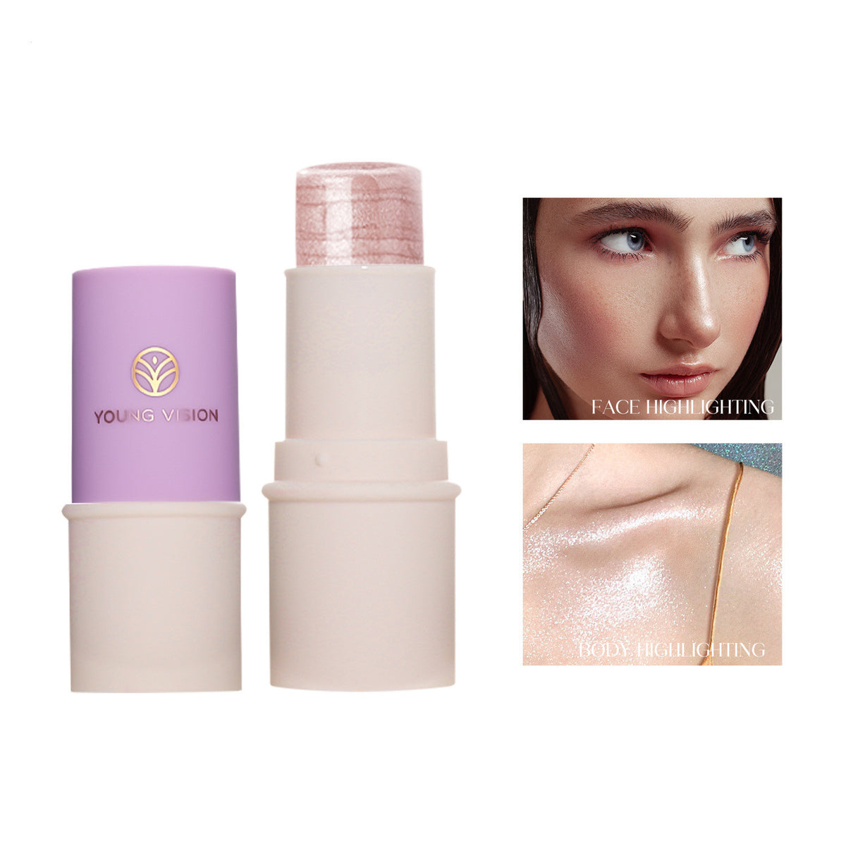 Young Vision Stereo Highlight Contour Stick Crouching Silkworm Cream