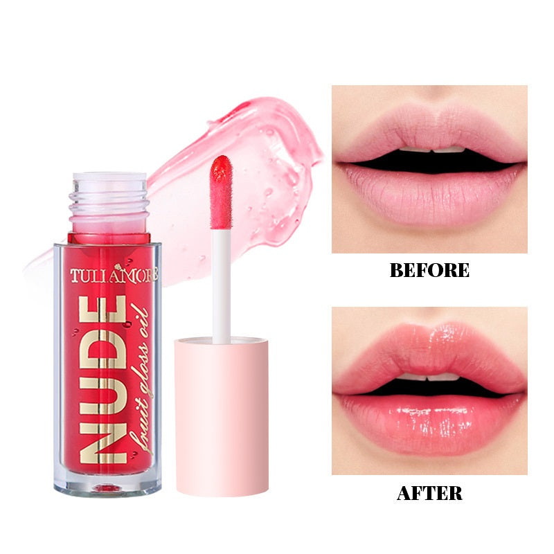 Tulliaimore Temperature Change Fruit Lip Gloss Mirror Water Light Lip Lacquer