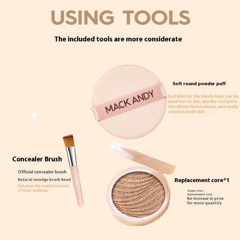 Mack Andy Water Light Cushion Foundation Face Nourishing Concealer Durable Not Easy To Makeup