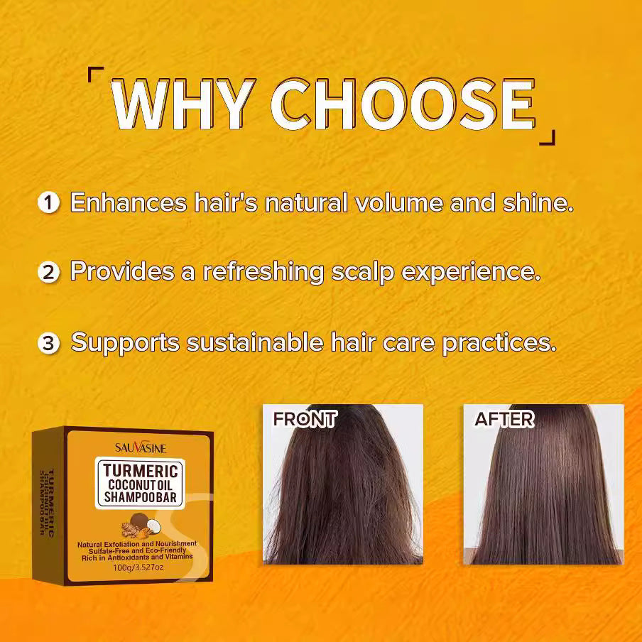 Sauvasine Cross-border New Turmeric Coconut Oil Shampoo Soap