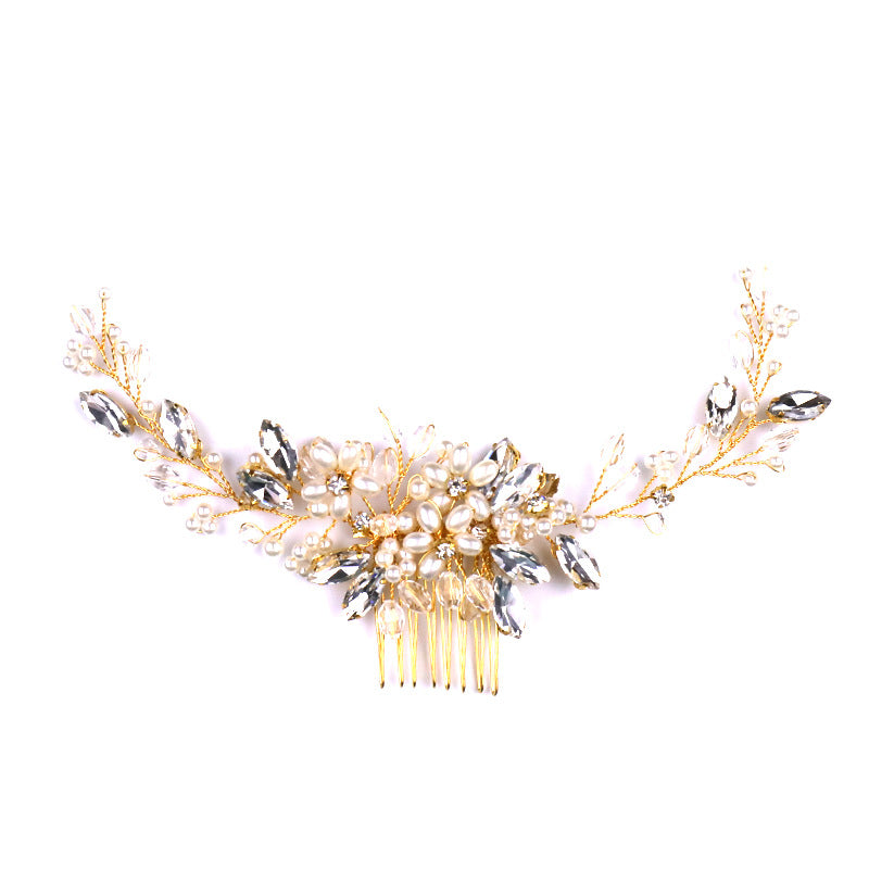 Tuoming Headdress In Europe And America Pearl Hair Comb Wedding Dress Accessories Updo Hair Accessories Bridal Ornament