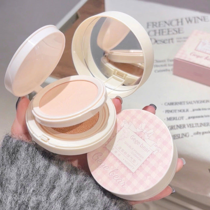 Gege Bear Two-in-one Powder Cushion Foundation Moisturizing And Clear Natural Non-stuck Powder Makeup Brightening Finishing Concealer