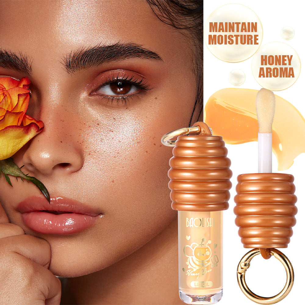 Baolishi Moisturizing And Nourishing Honey Lip Gloss Portable Keychain Can Be Pannier Bag