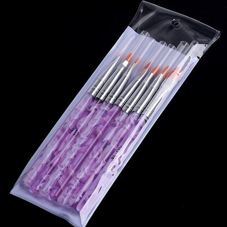 Nail supplies pen brush Acrylic rod round head phototherapy pen 7 sets of pens ted set Pen
