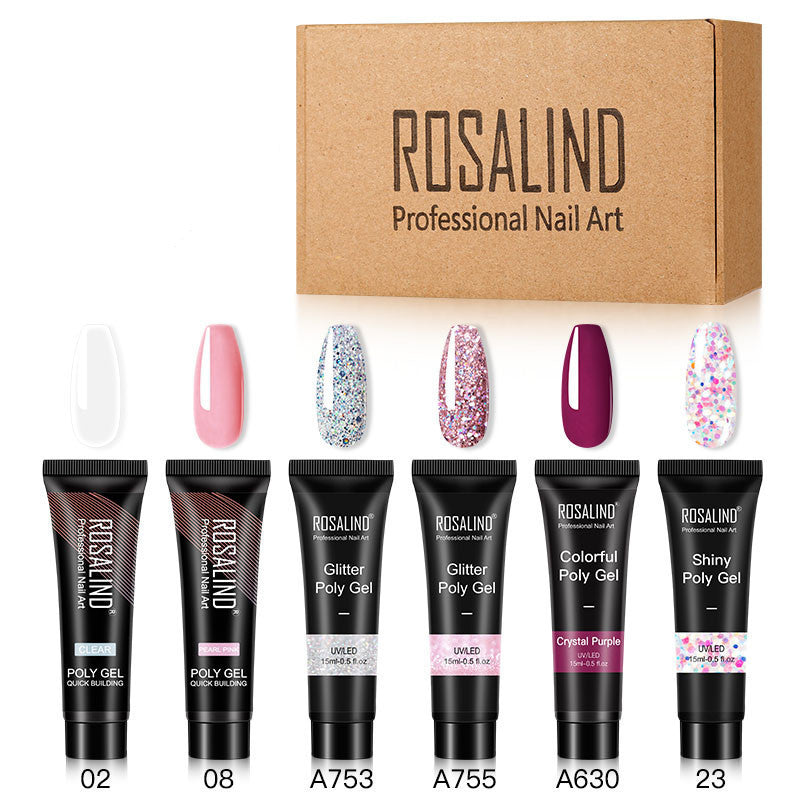 Rosalind Multi-color mixed nail solid model glue