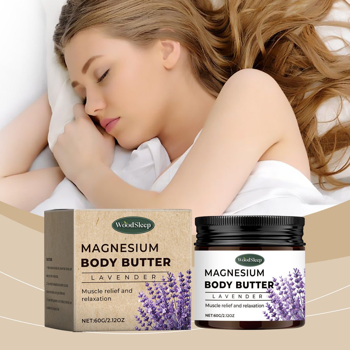 WoodSleeep Lavender Magnesium Body Soothing Cream