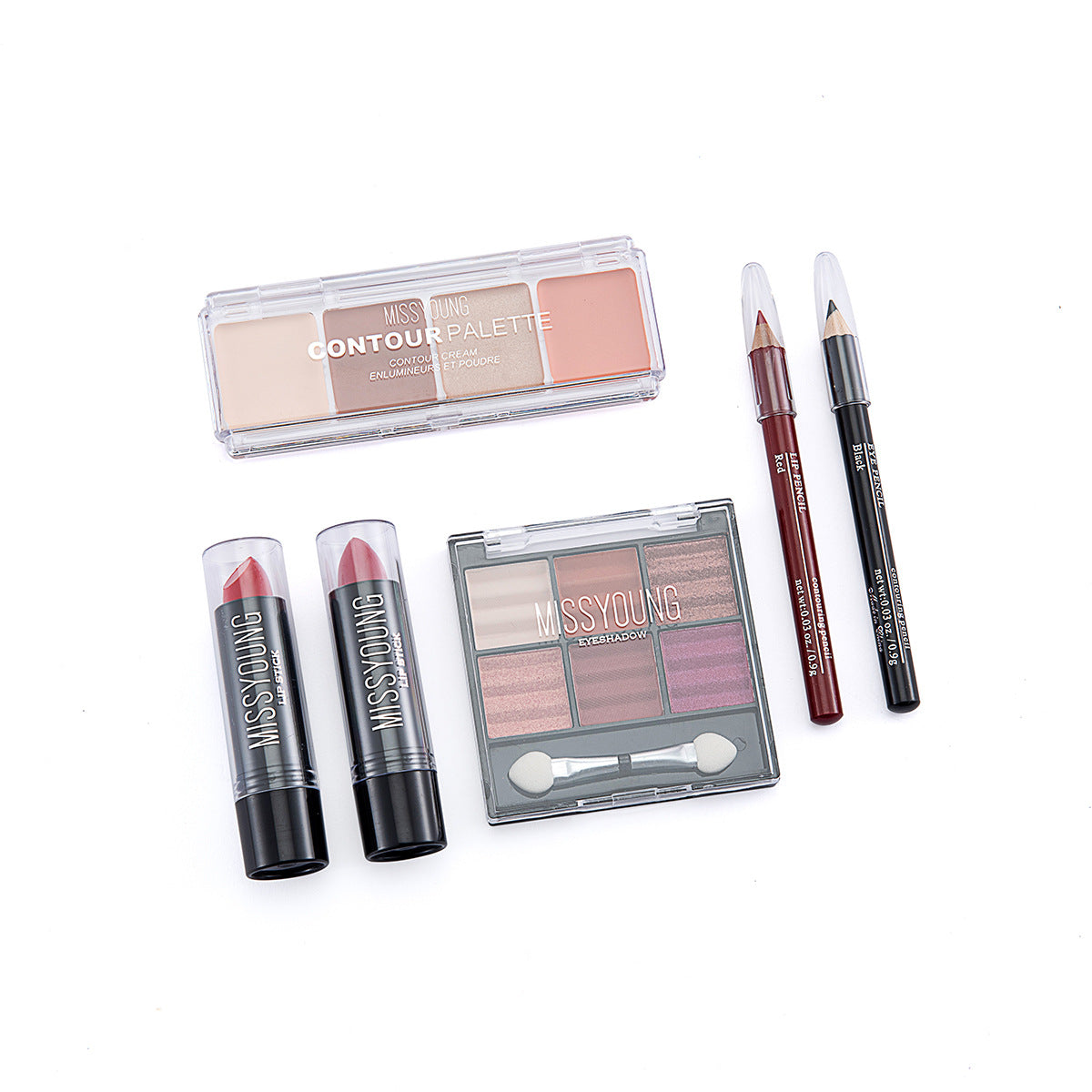 Missyoung Contouring Balm Eyeshadow Palette Lipstick Cosmetic Set