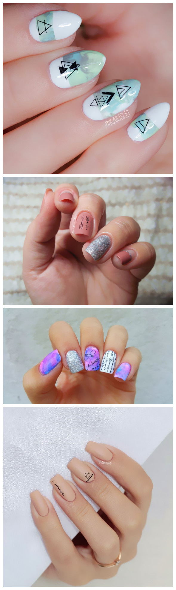 Lemooc Geometric DIY Art Nail Polish Stickers