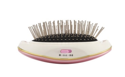 Portable negative ion anti-static straight hair vibration massage comb straight hair comb hair straightener hair comb dry battery