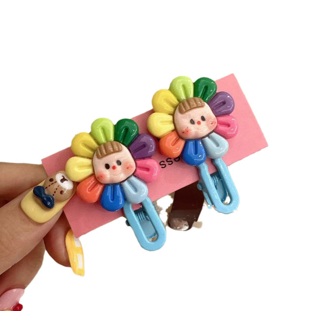 Little Girl Side Bangs Cropped Hair Clip Headdress
