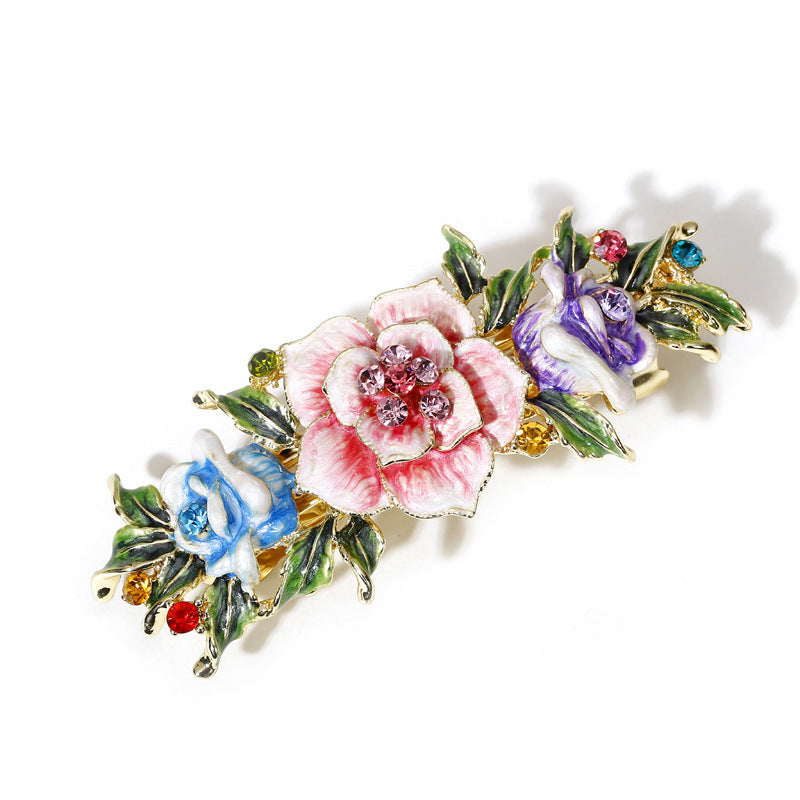 Retro style crystal rhinestone hair clip