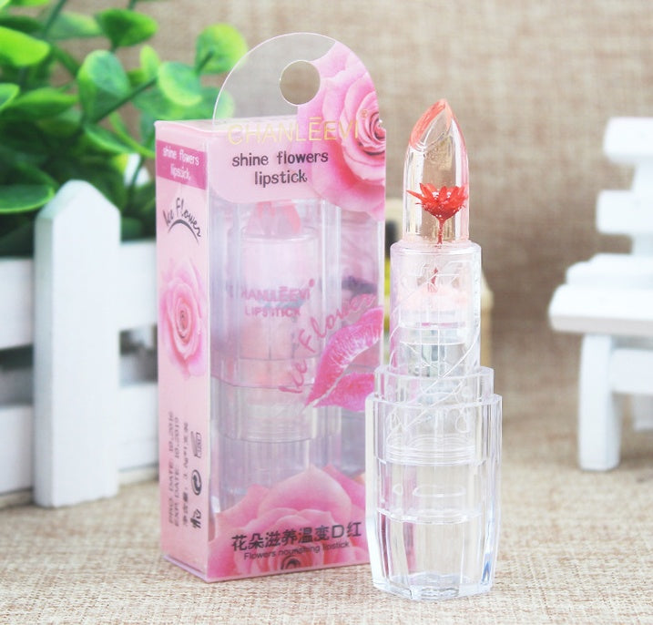 Chanleevi make-up flowerslipstick lip moisturizing lip balm jelly flower color lipstick