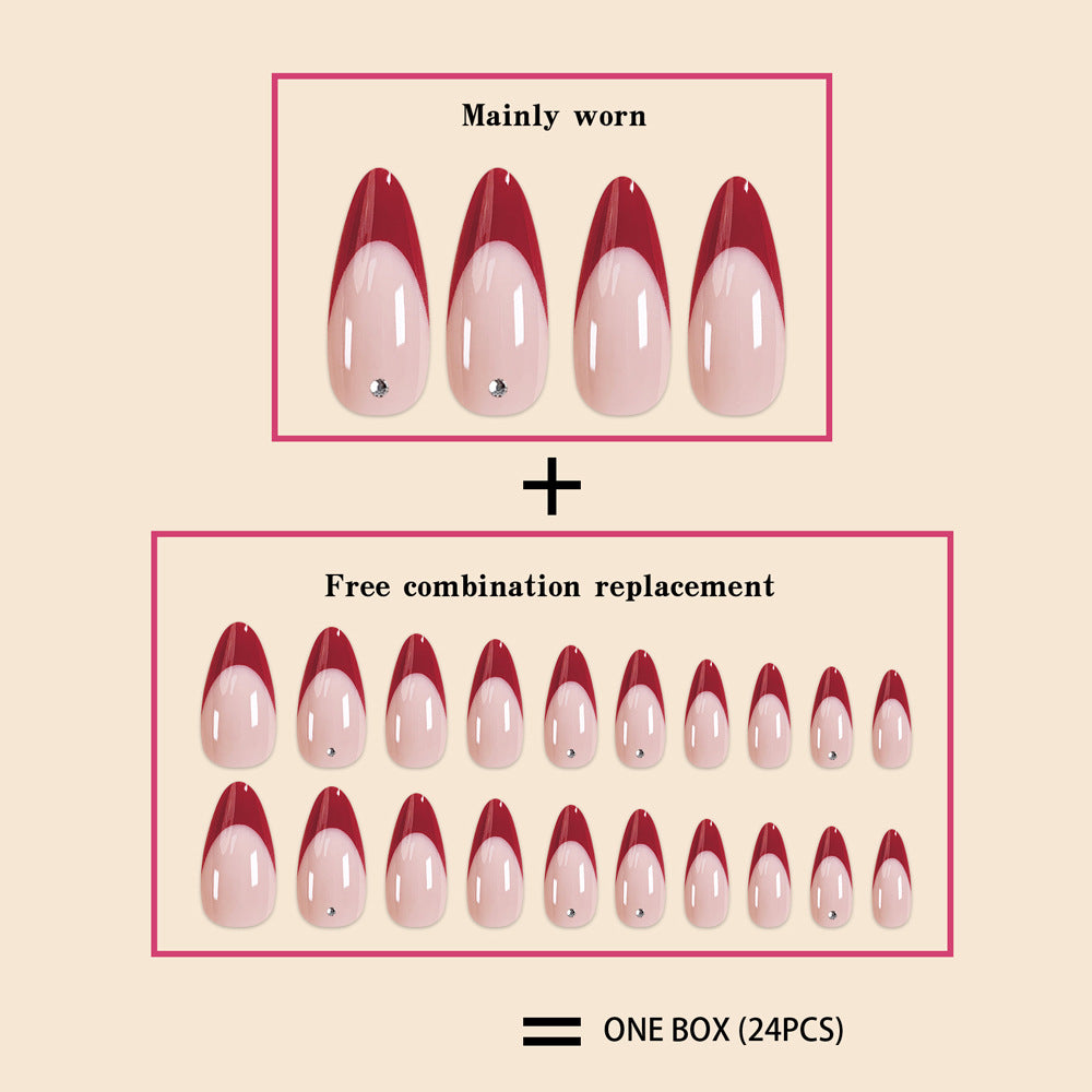 Red French Wear Armor Simple Style Nail Sticker