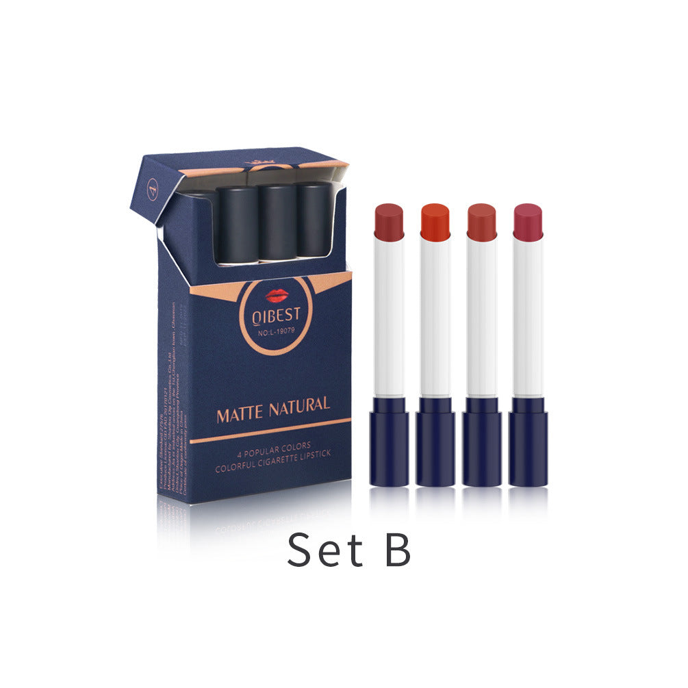 Qibest Long lasting cigarette tube lipstick set