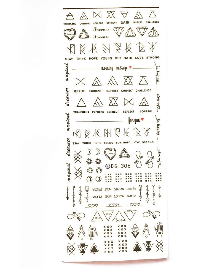 Lemooc Geometric DIY Art Nail Polish Stickers