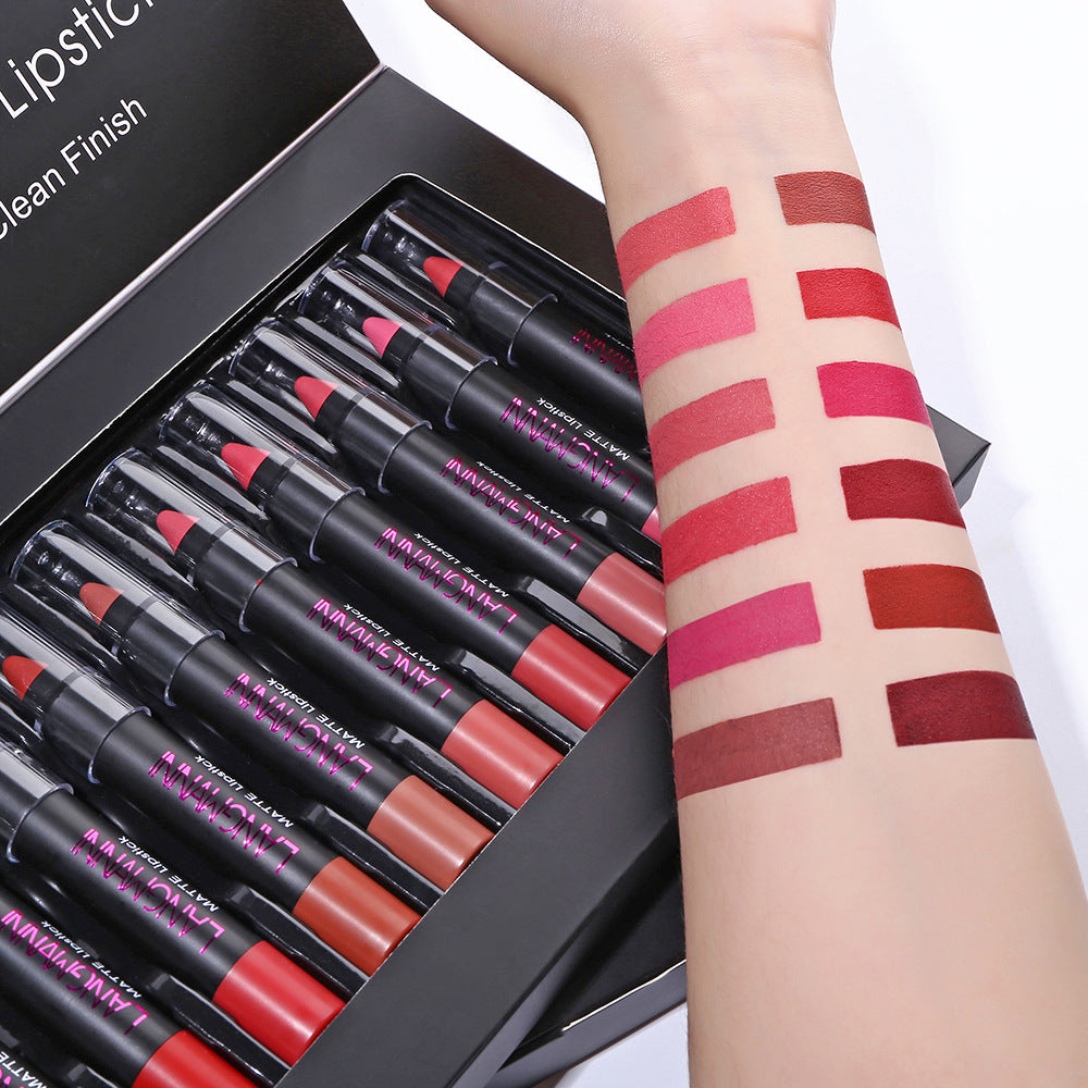 Langmanni Non-Stick Cup Matte Lipstick And Lip Gloss Set