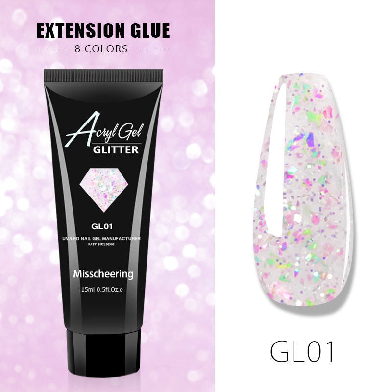 Acryl Gel Glitter Nail Extension Gel less and Rapid Nail Extension