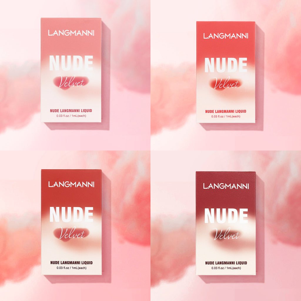 Langmanni 16 Lip Gloss Set Matte Matte Velvet Four-box