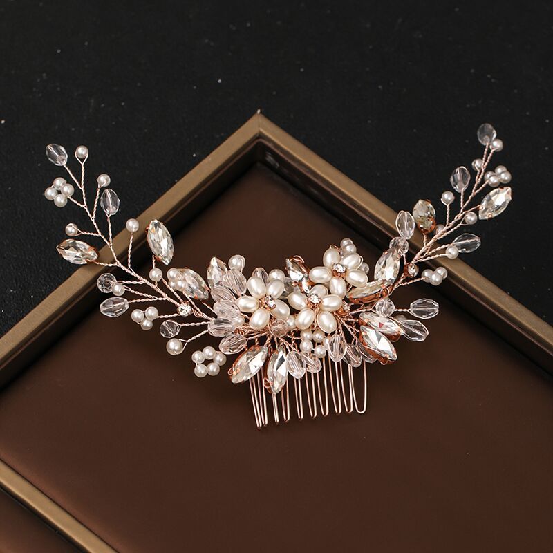Tuoming Headdress In Europe And America Pearl Hair Comb Wedding Dress Accessories Updo Hair Accessories Bridal Ornament
